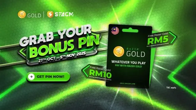 SEAGM x Razer Gold Malaysia Exclusive Campaign – Purchase & Get Free Bonus Pins !